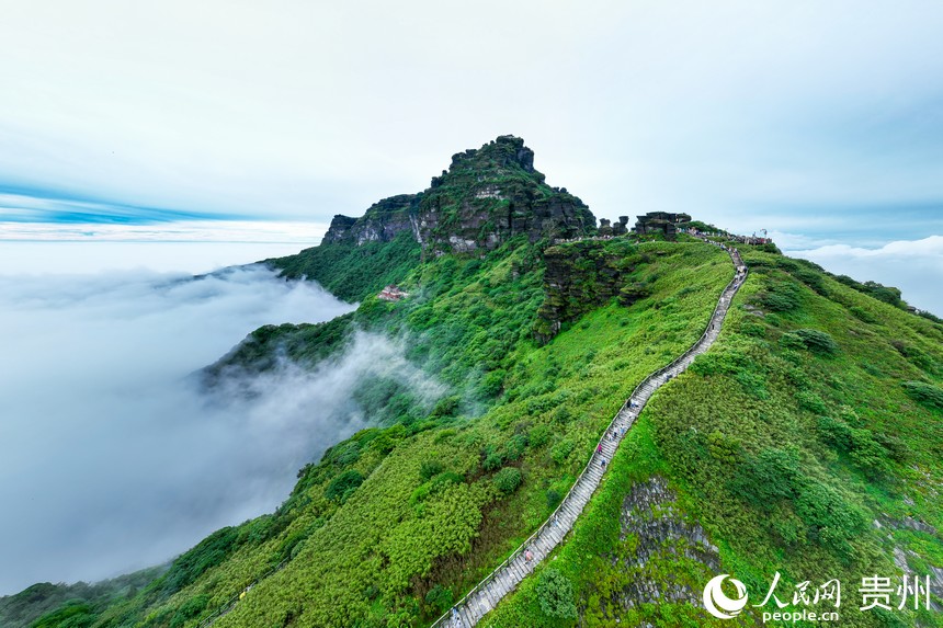 雨后初晴，云霧繚繞的梵凈山。人民網(wǎng)記者 涂敏攝