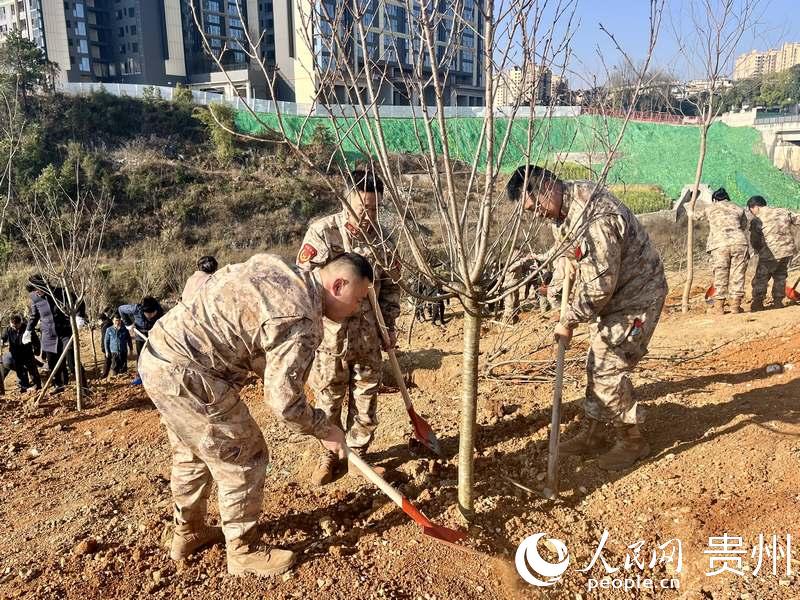 干部群眾積極參與植樹活動(dòng)。人民網(wǎng) 李麗萍攝